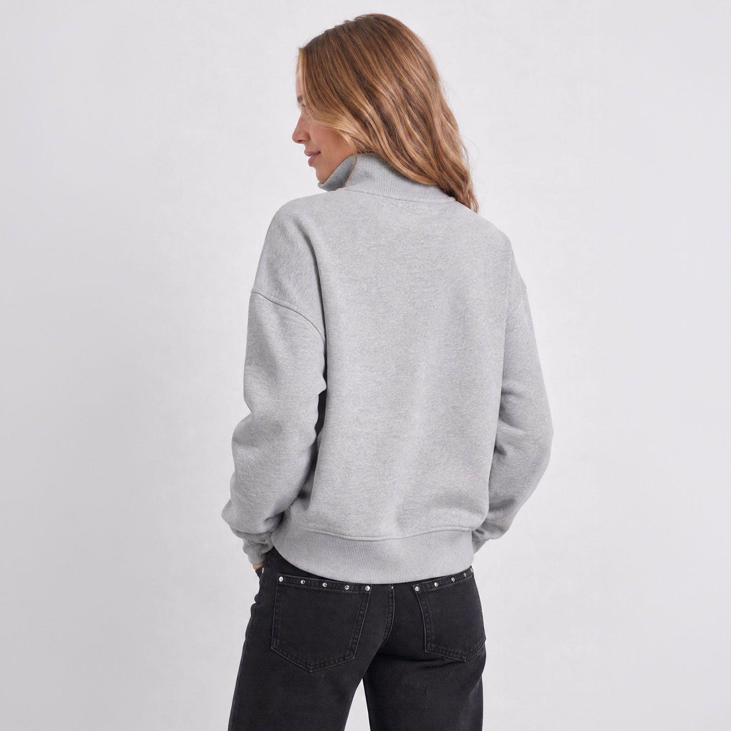 Poleron Mid Zipper Gris Mujer Raindoor-3