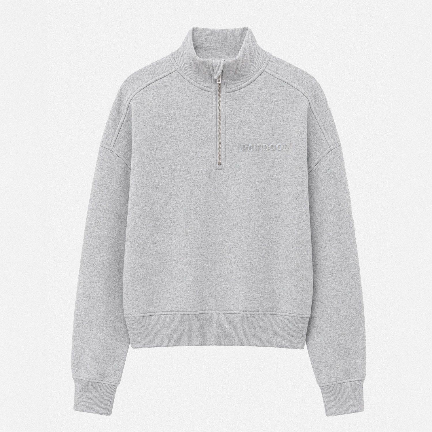 Poleron Mid Zipper Gris Mujer Raindoor-4