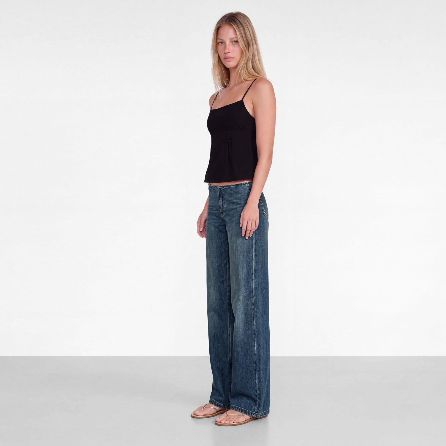 Pantalon Sin Pretina Tachas Azul Mujer Raindoor-0