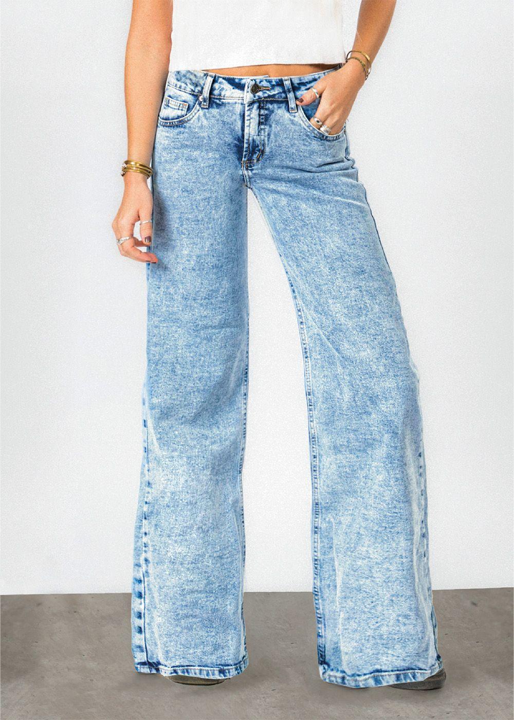 Pantalón Tiro Bajo Azul Mujer Raindoor-0