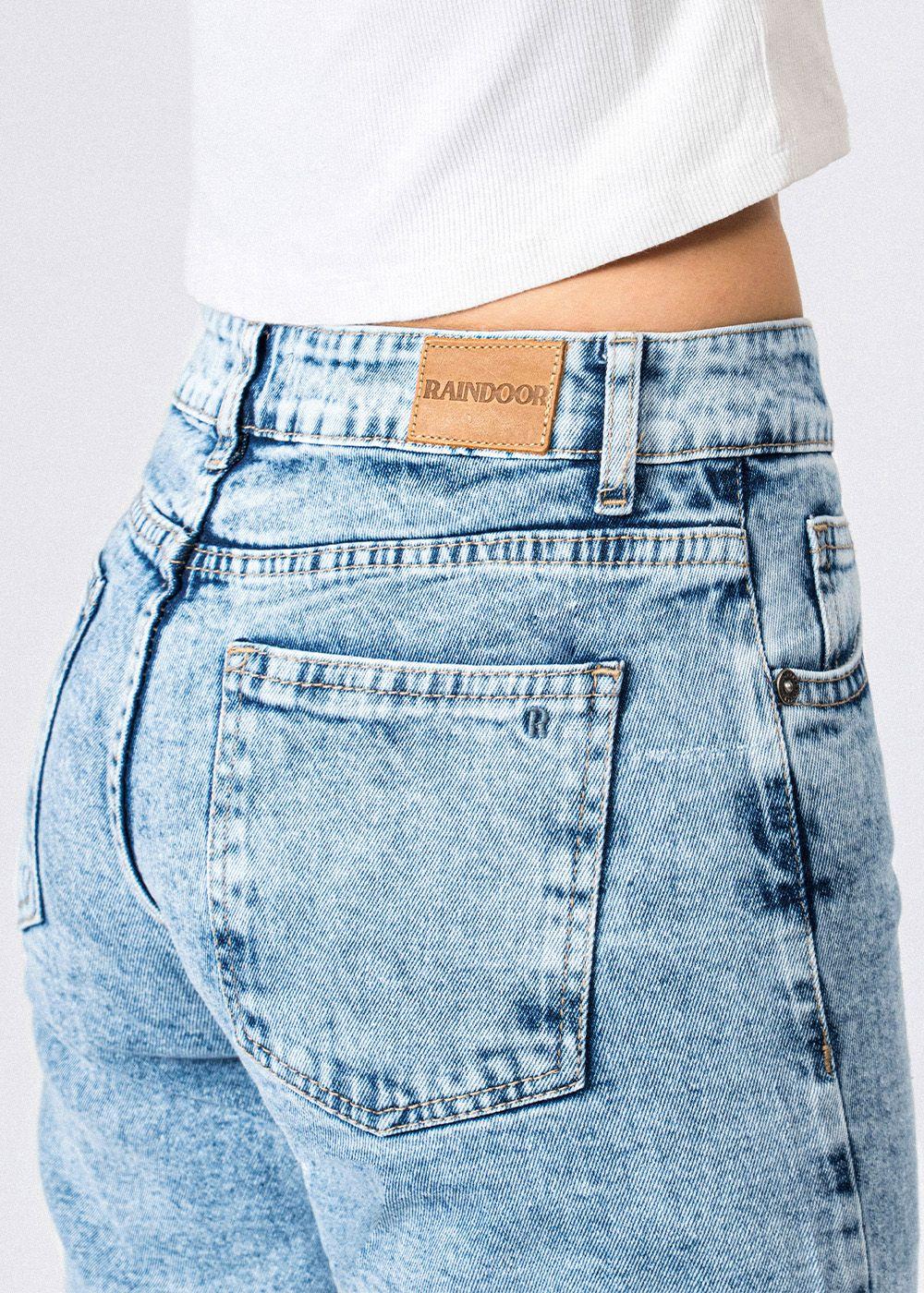 Pantalón Tiro Bajo Azul Mujer Raindoor-2