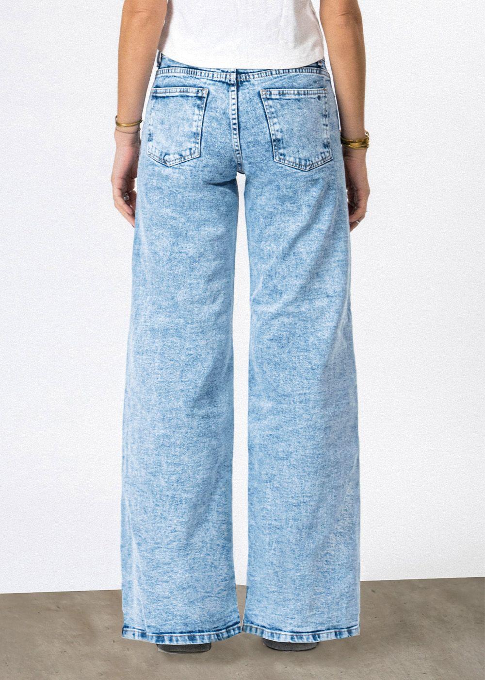 Pantalón Tiro Bajo Azul Mujer Raindoor-4