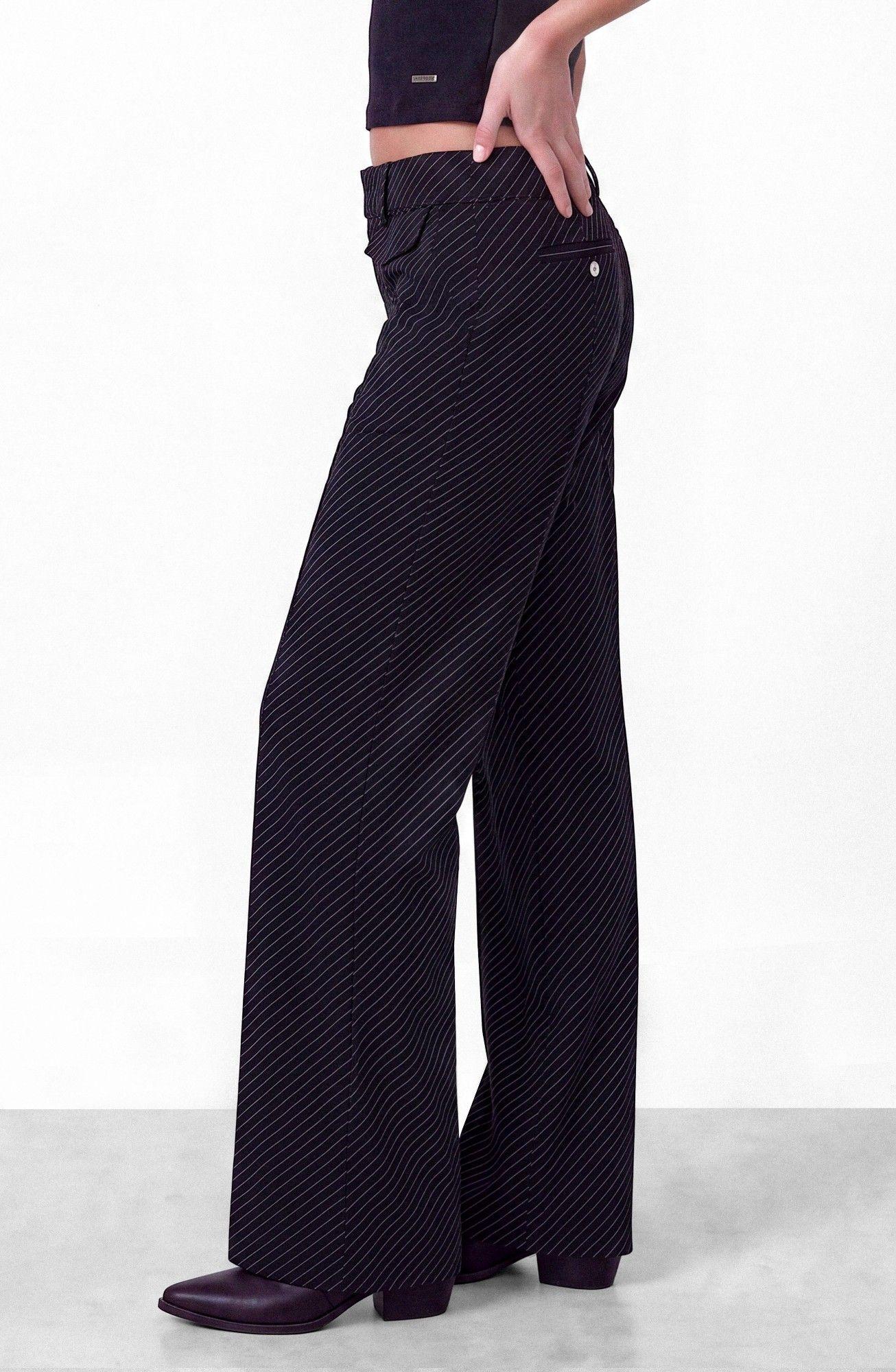 Pantalon Sastrero Rayas Negro Mujer Raindoor-2