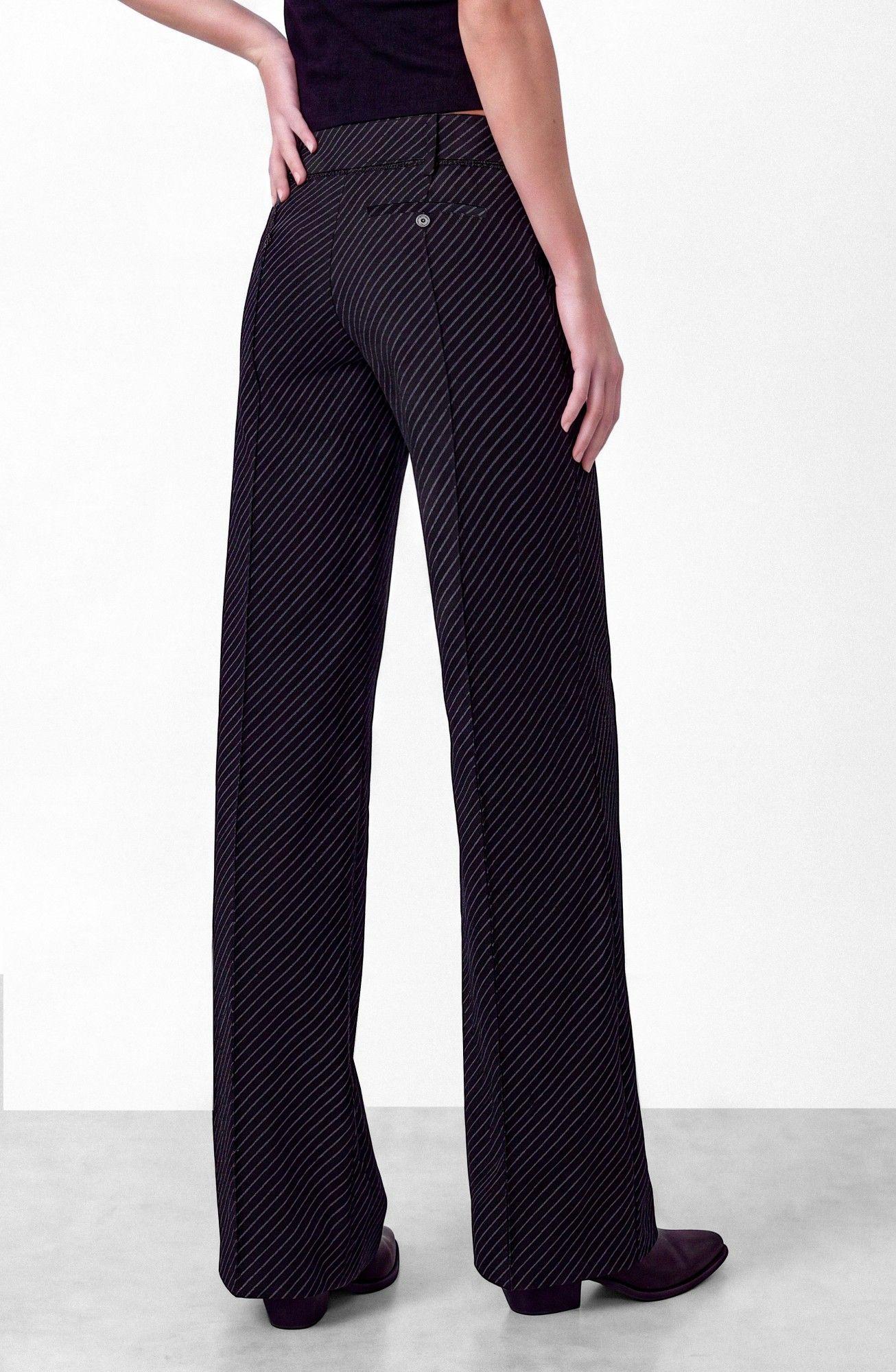 Pantalon Sastrero Rayas Negro Mujer Raindoor-3