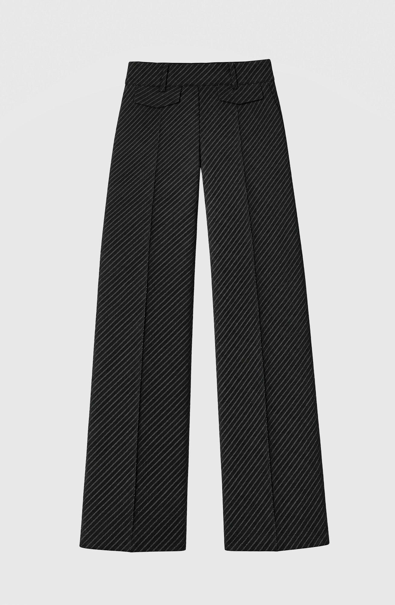Pantalon Sastrero Rayas Negro Mujer Raindoor-4
