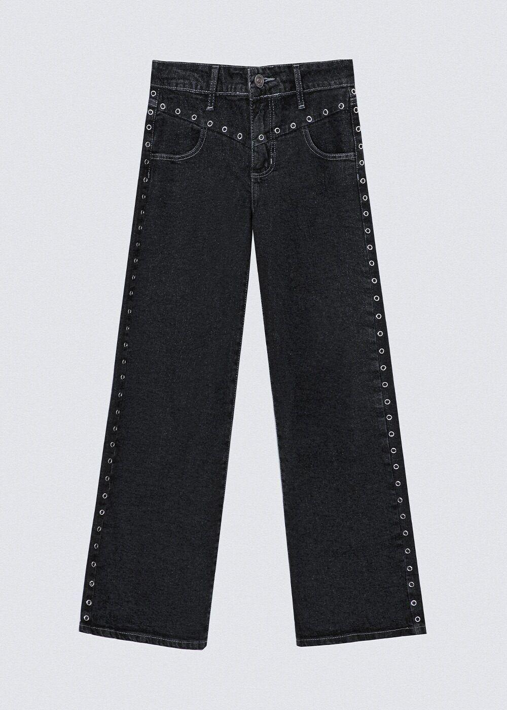 Pantalon Ojal Frontal Negro Mujer Raindoor-0