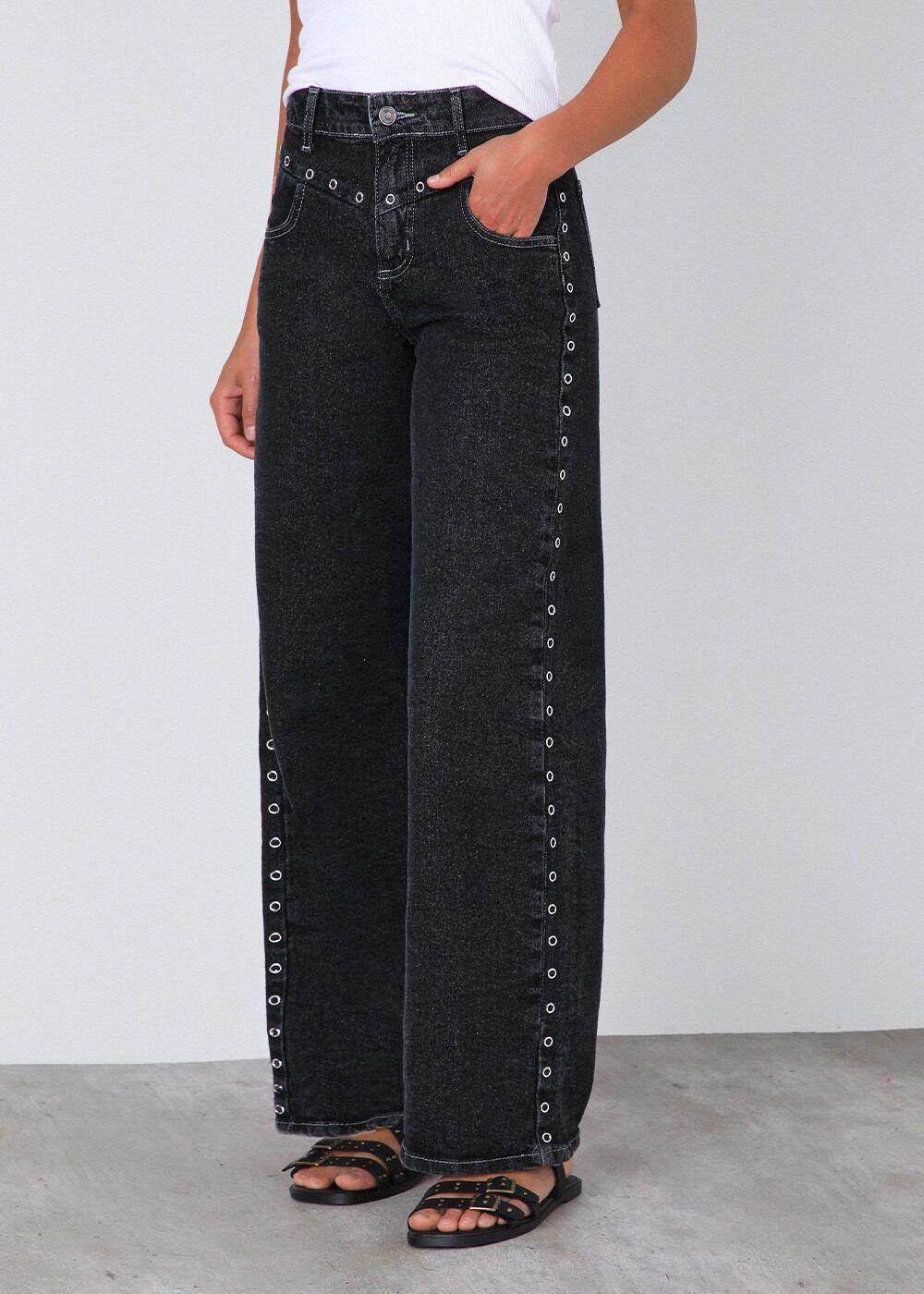 Pantalon Ojal Frontal Negro Mujer Raindoor-2