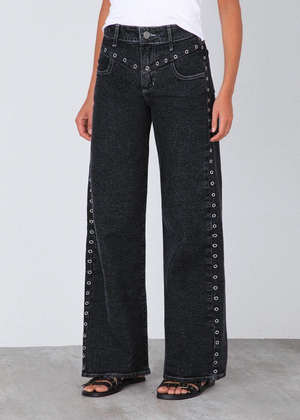 Pantalon Ojal Frontal Negro Mujer Raindoor-3