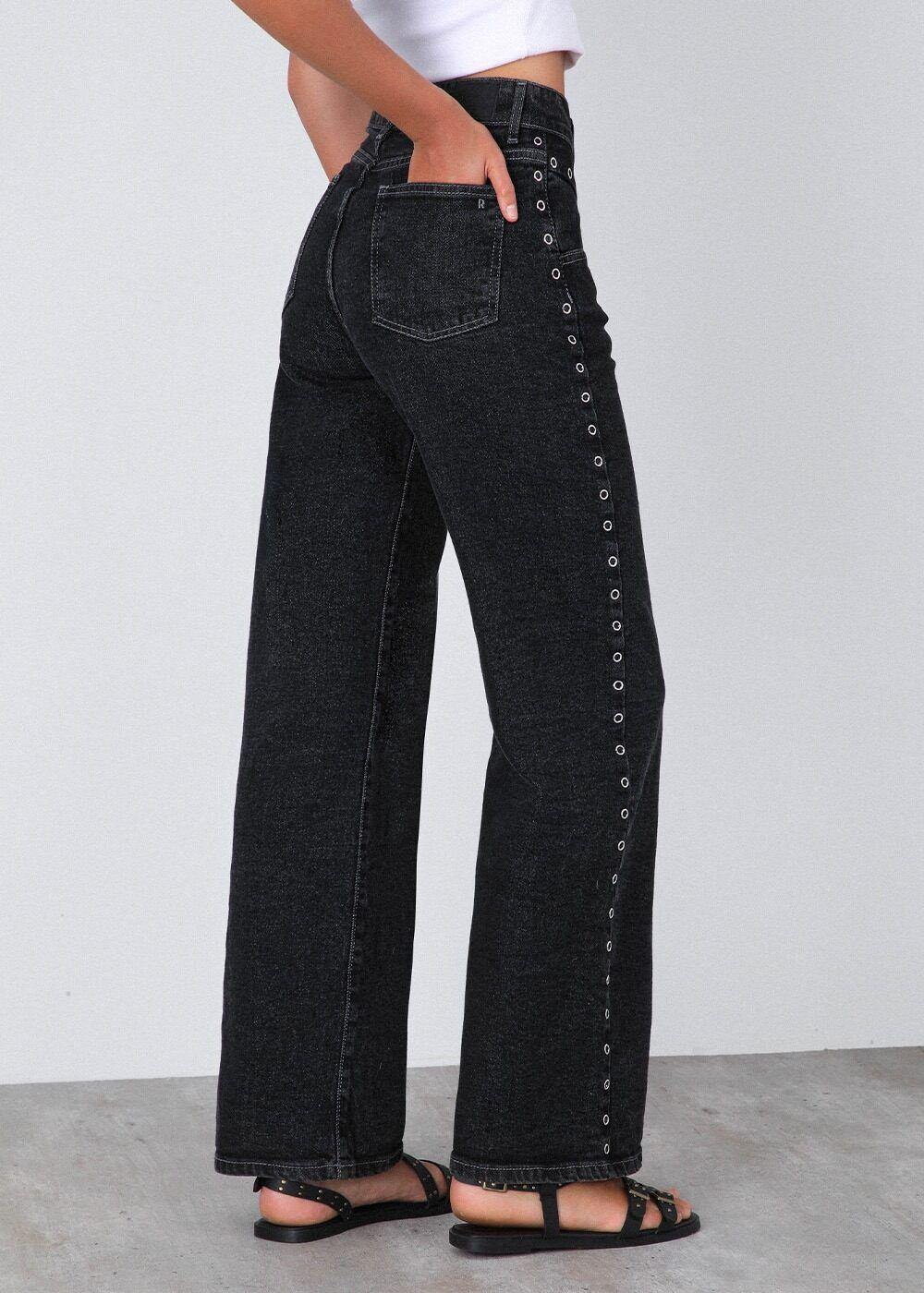 Pantalon Ojal Frontal Negro Mujer Raindoor-4