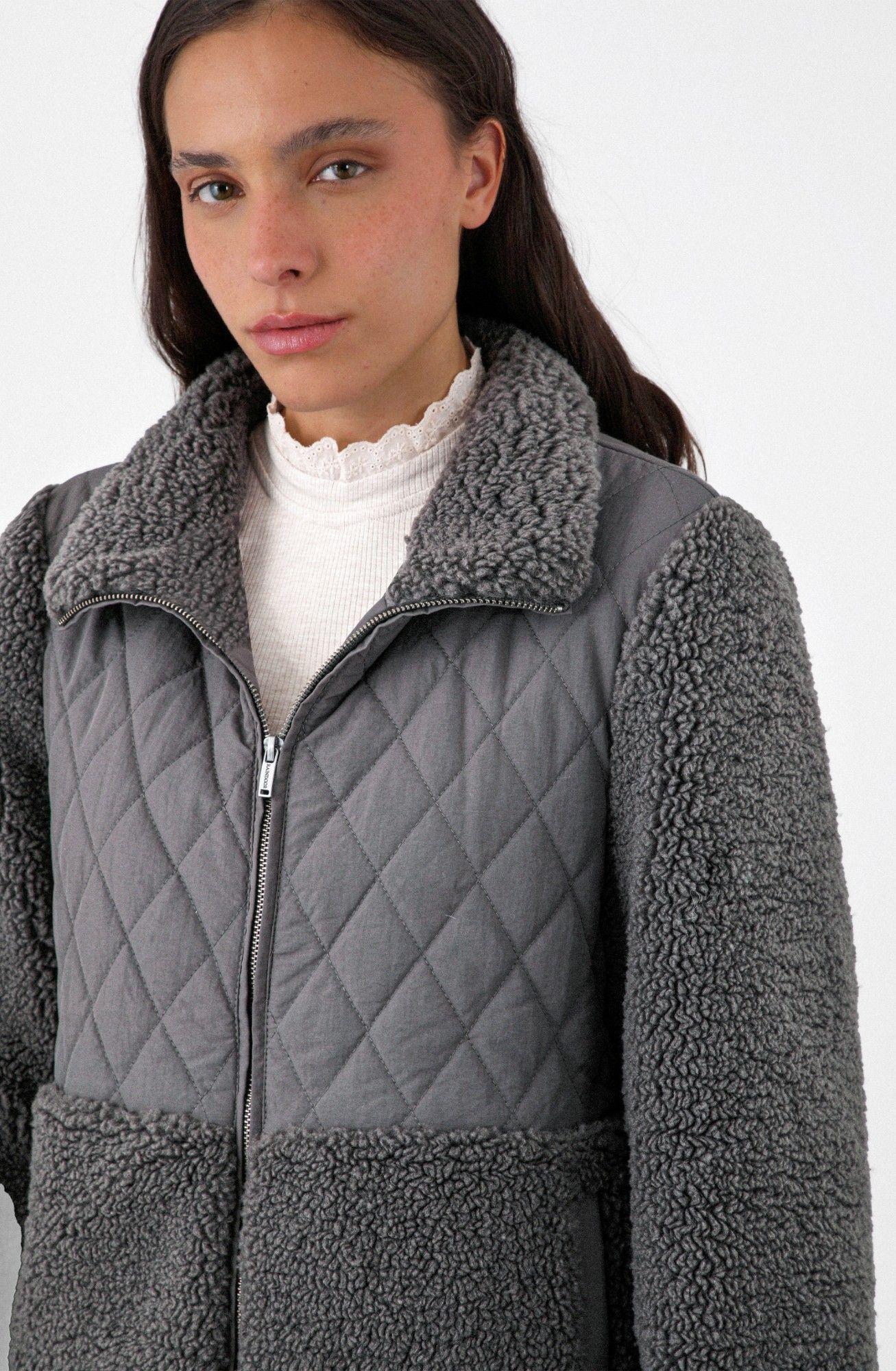 Chiporro Acolchado Cuello Alto Gris Mujer Raindoor-2