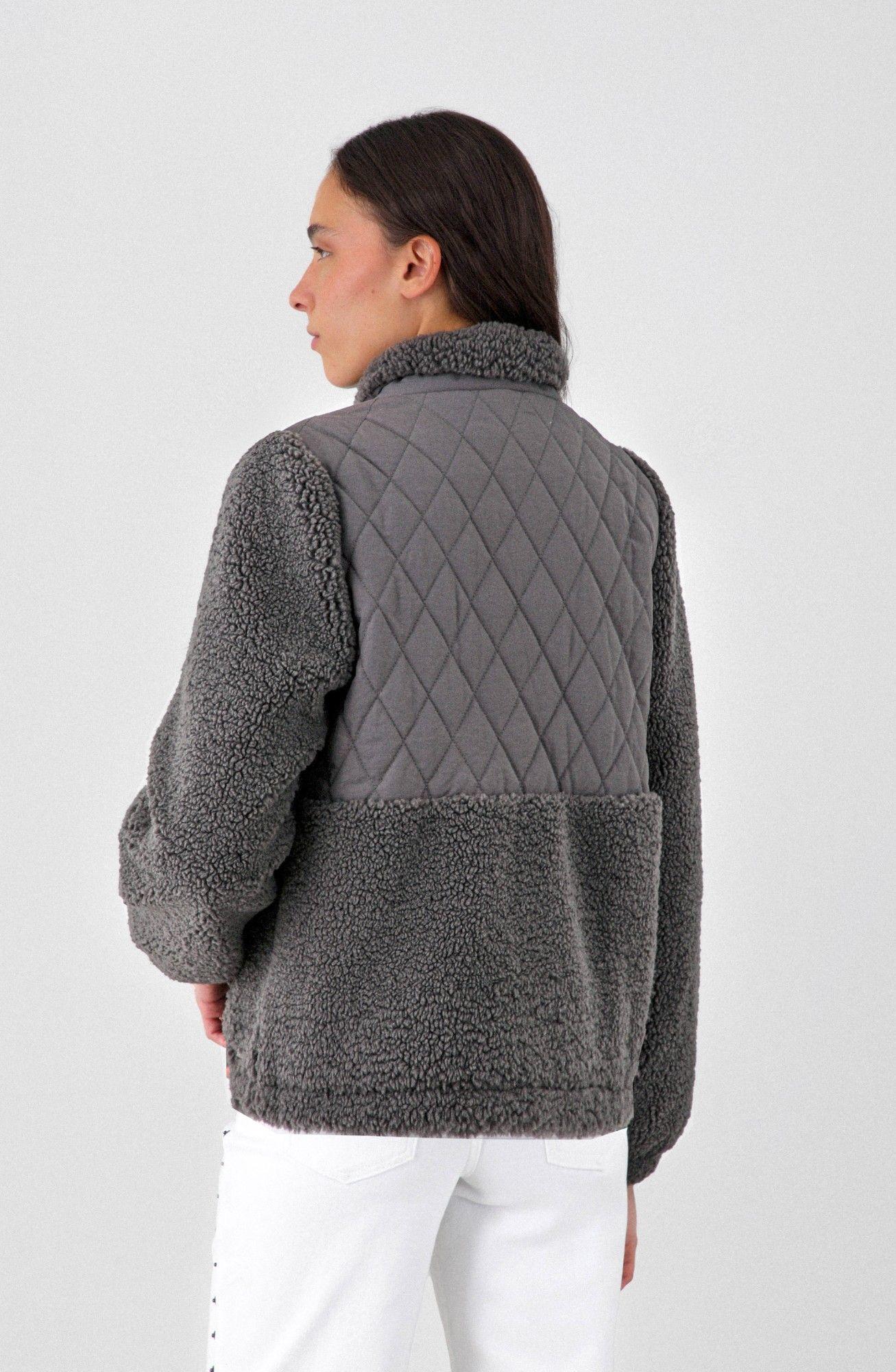 Chiporro Acolchado Cuello Alto Gris Mujer Raindoor-3