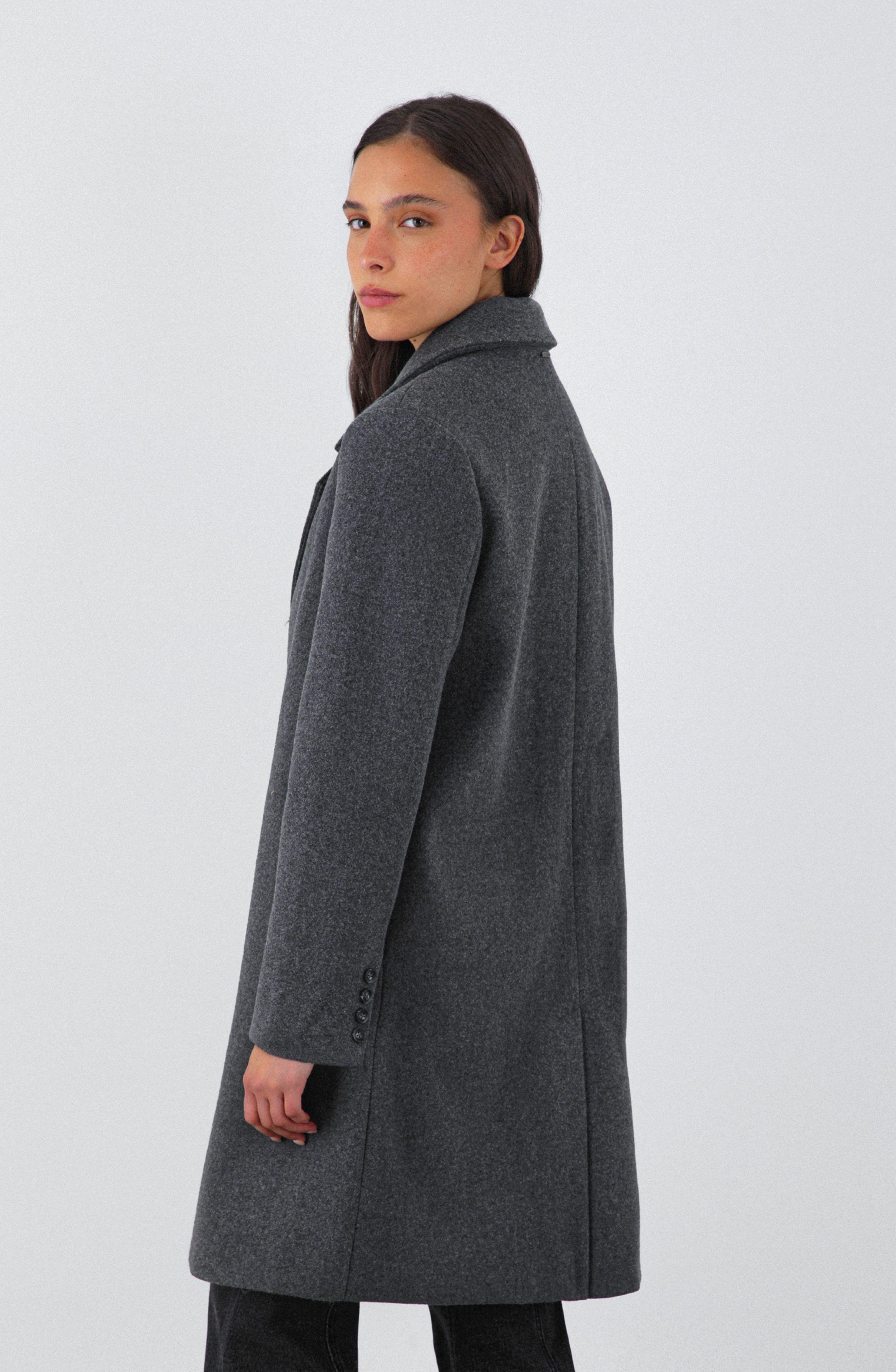 Abrigo Lanilla Melange Gris Mujer Raindoor-0