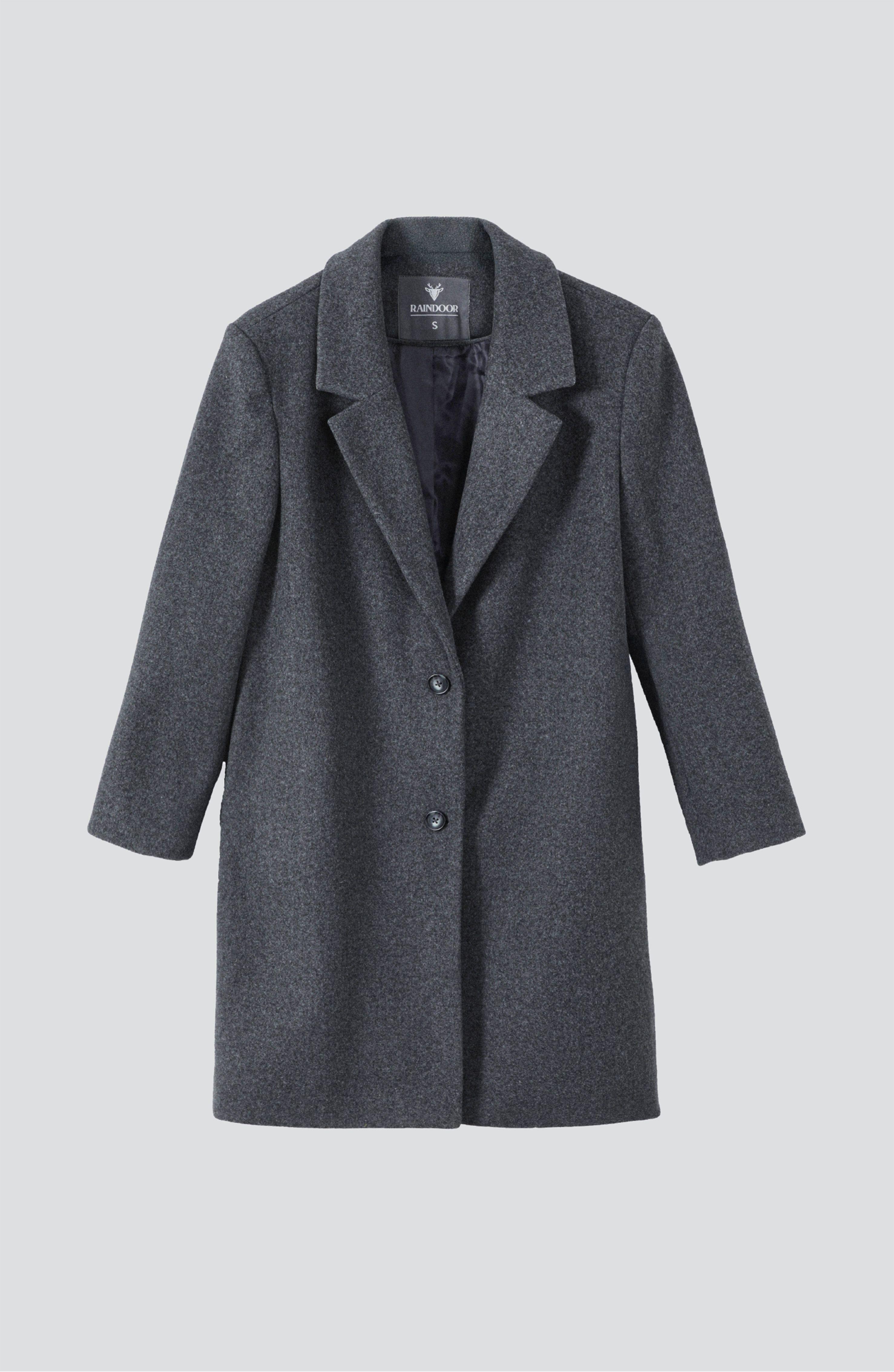 Abrigo Lanilla Melange Gris Mujer Raindoor-3