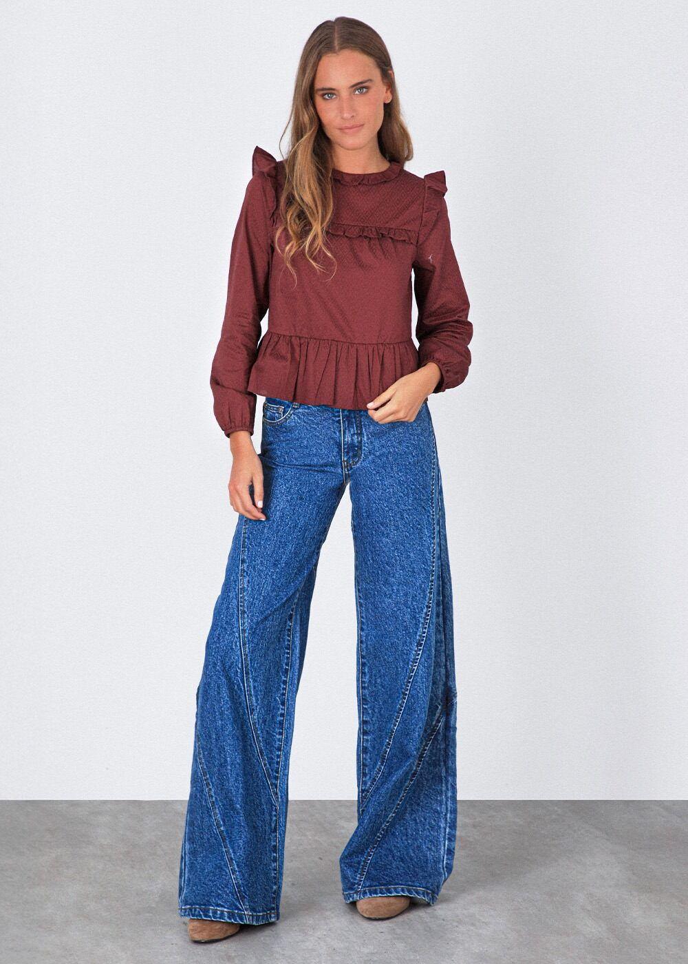 Pantalón cortes cruzados Azul Mujer Raindoor-1