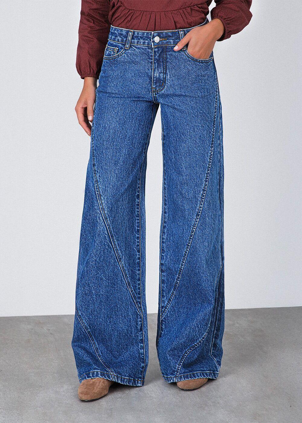 Pantalón cortes cruzados Azul Mujer Raindoor-2