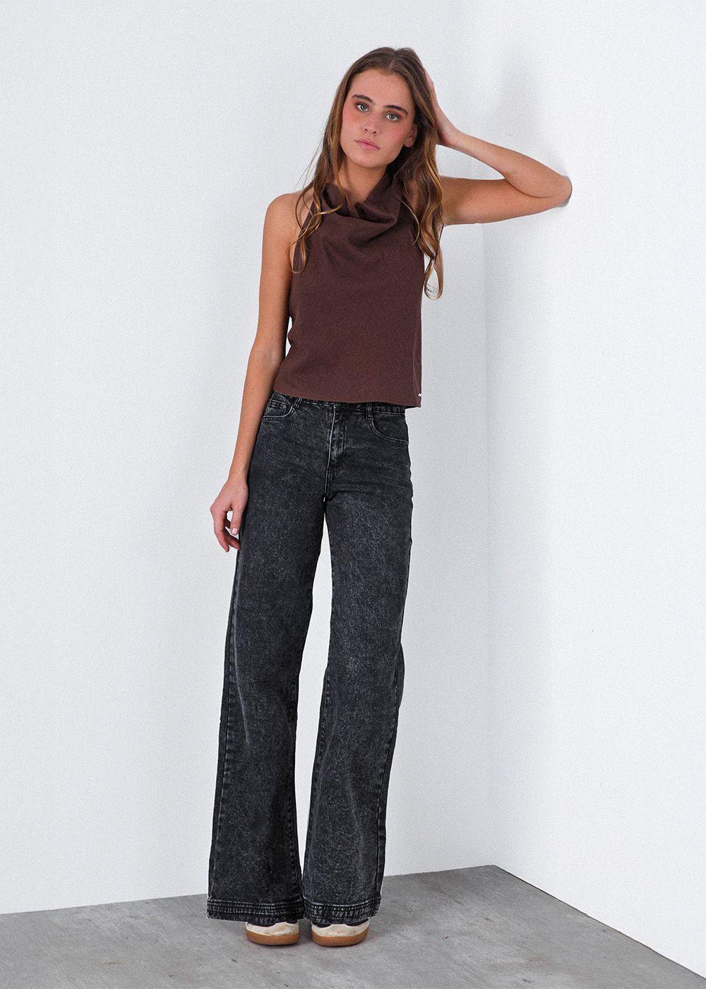 Top Halter Café Mujer Raindoor-2