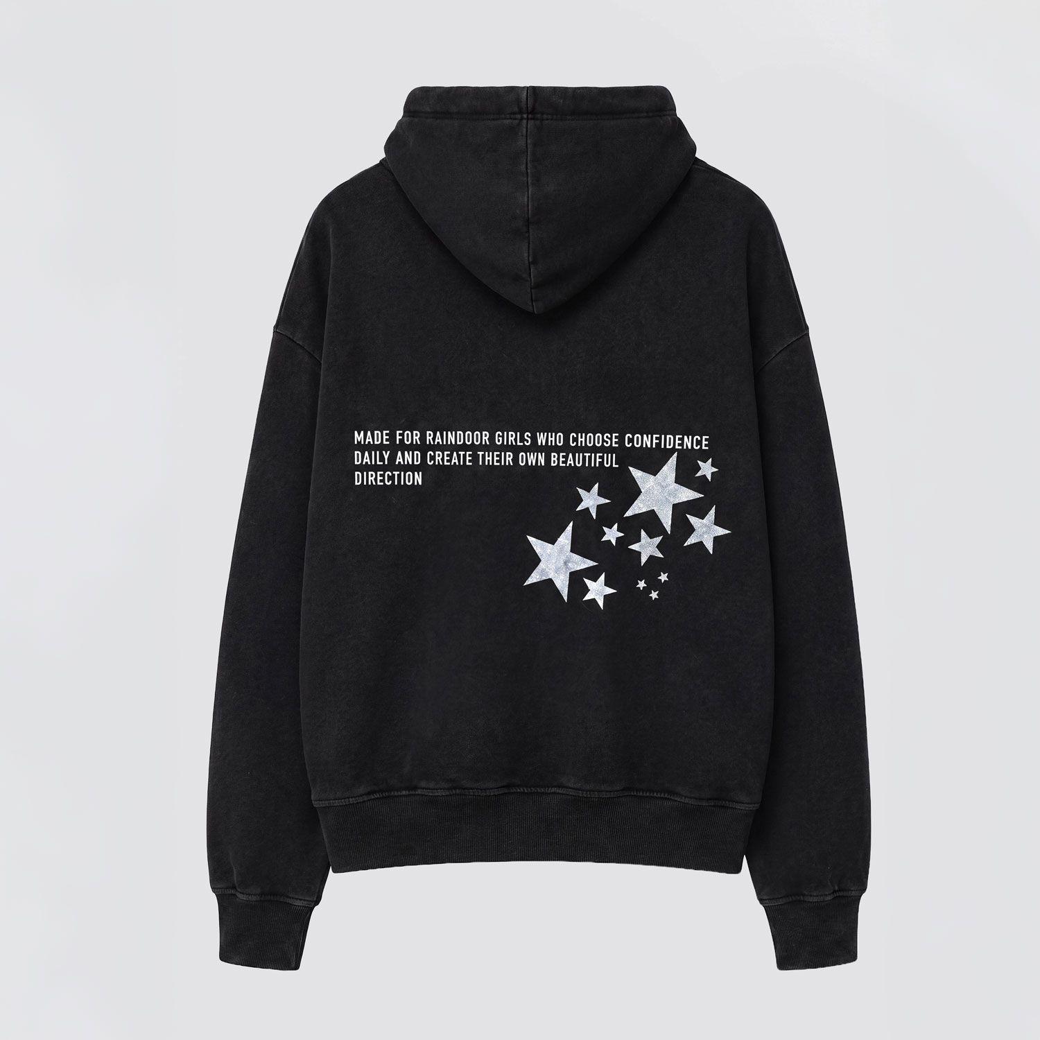 Poleron Hoodie Raindoor Girls Negro Mujer-5