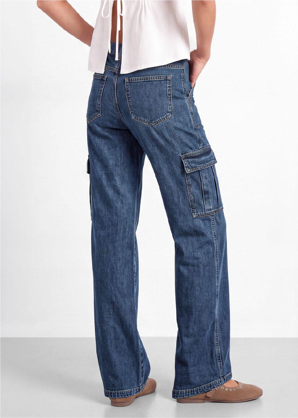 Pantalon Denim Cargo Azul Mujer Raindoor-3