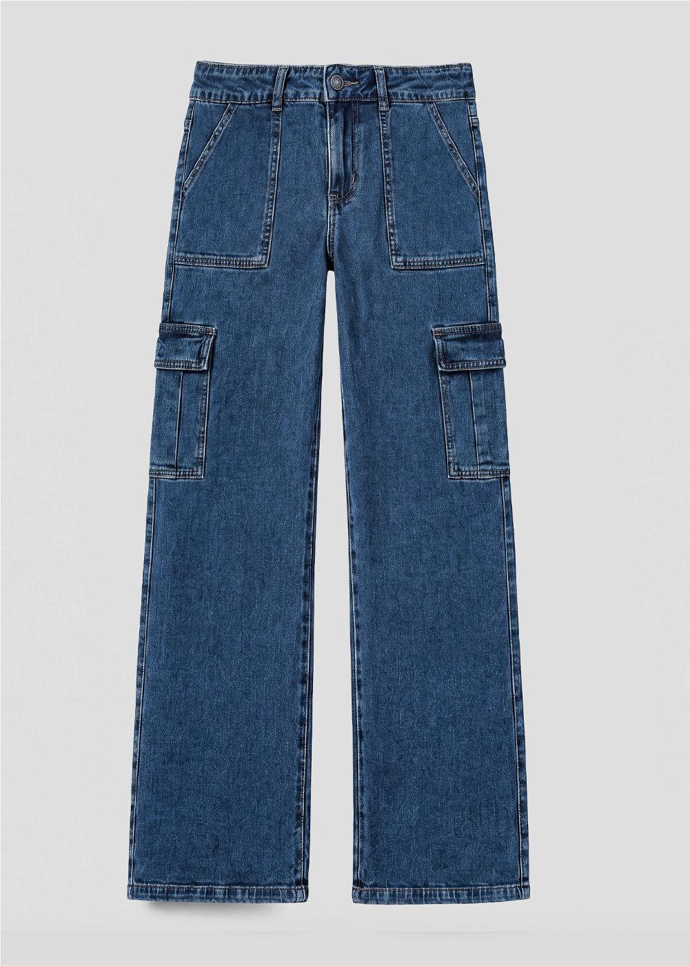 Pantalon Denim Cargo Azul Mujer Raindoor-5