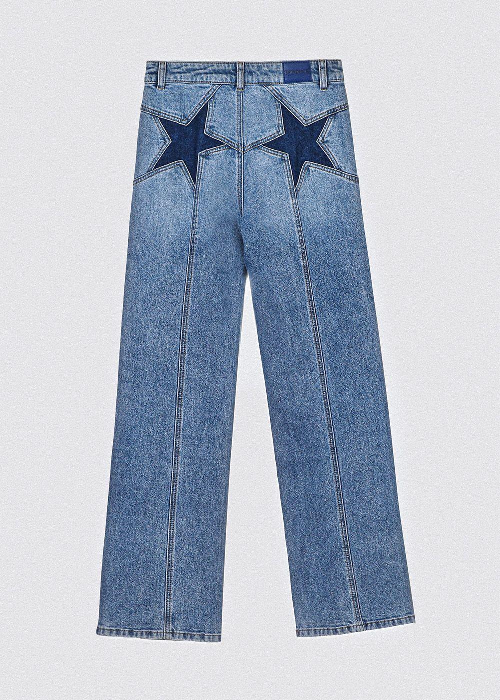 Pantalón Straight Estrella Print Azul Mujer Raindoor-5