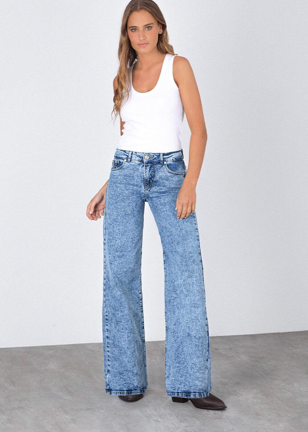 Pantalón Ojal Back Pocket Azul-1