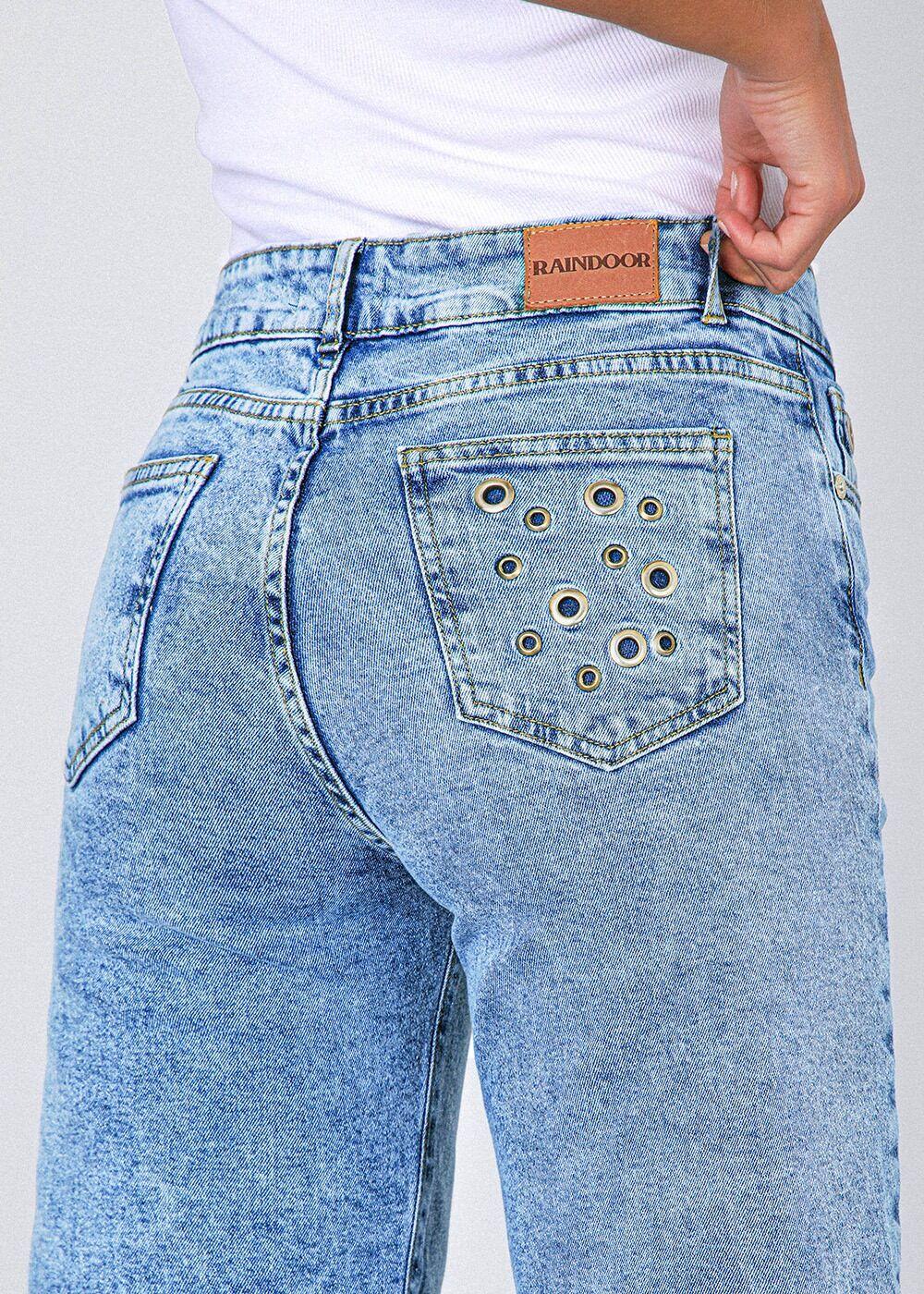 Pantalón Ojal Back Pocket Azul-2