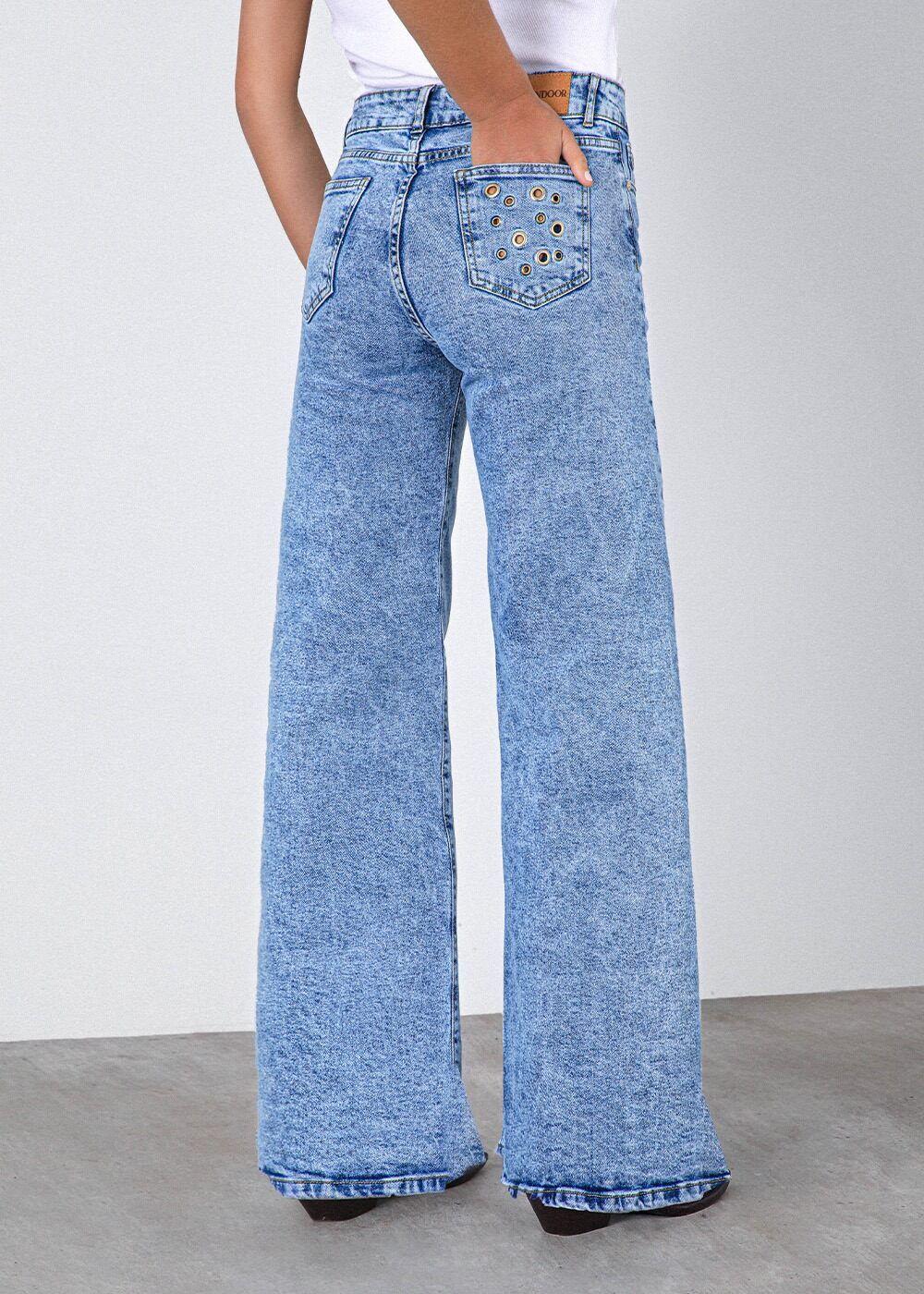 Pantalón Ojal Back Pocket Azul-4