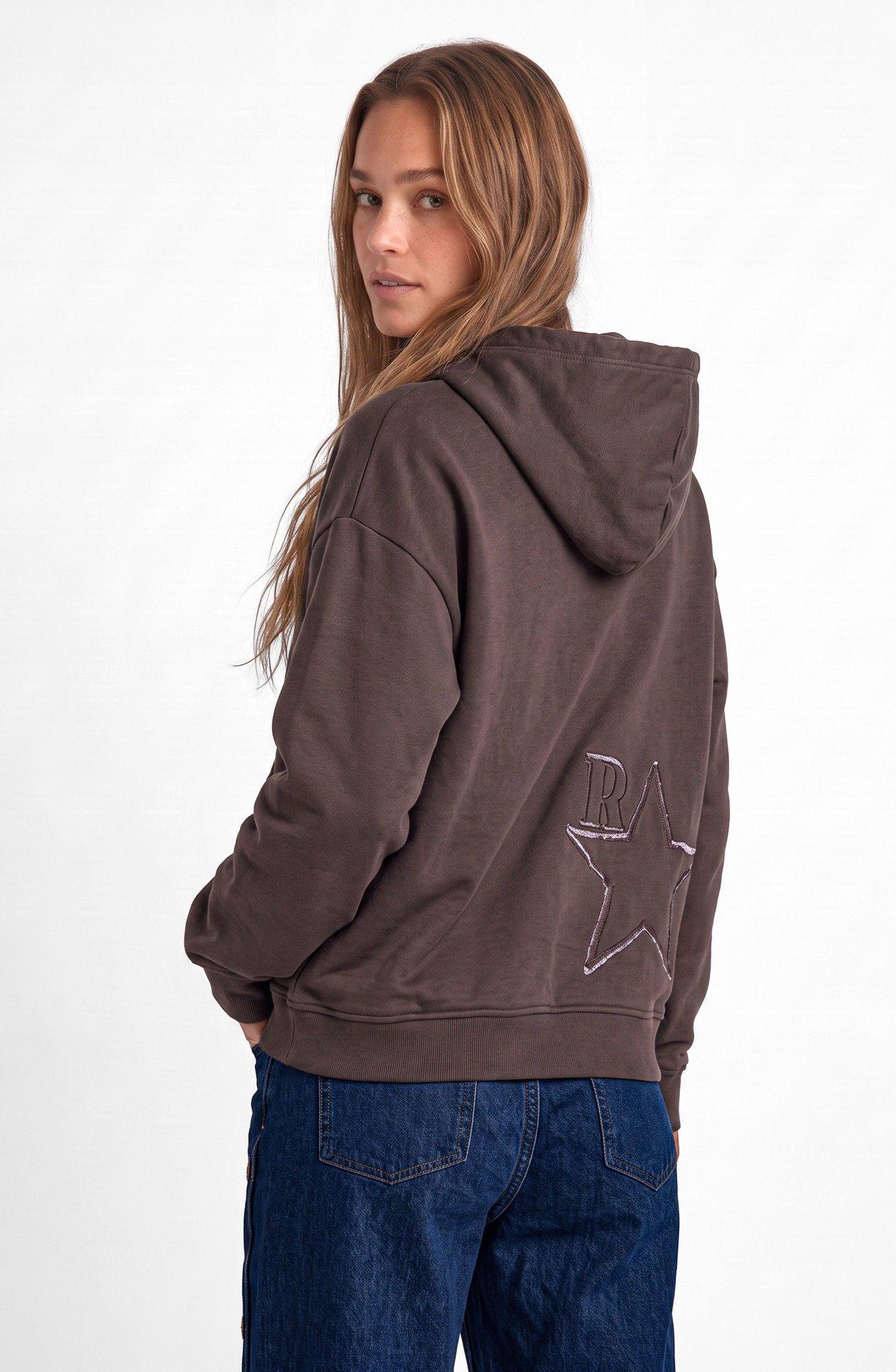 Poleron Hoodie Estrella Café Mujer Raindoor-2