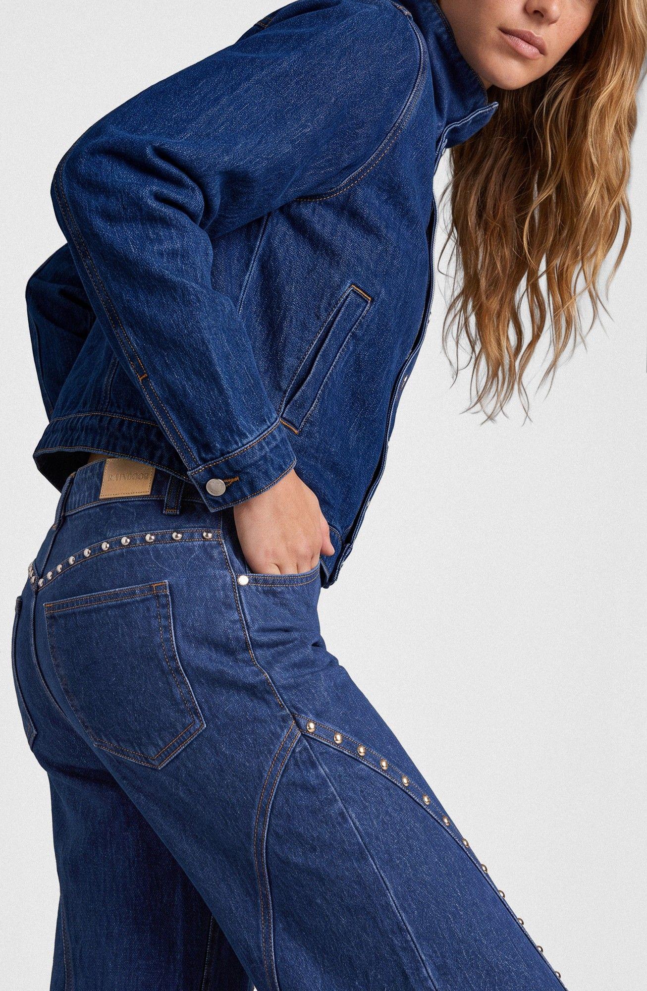 Pantalon Cortes Tachas Azul Mujer Raindoor-1