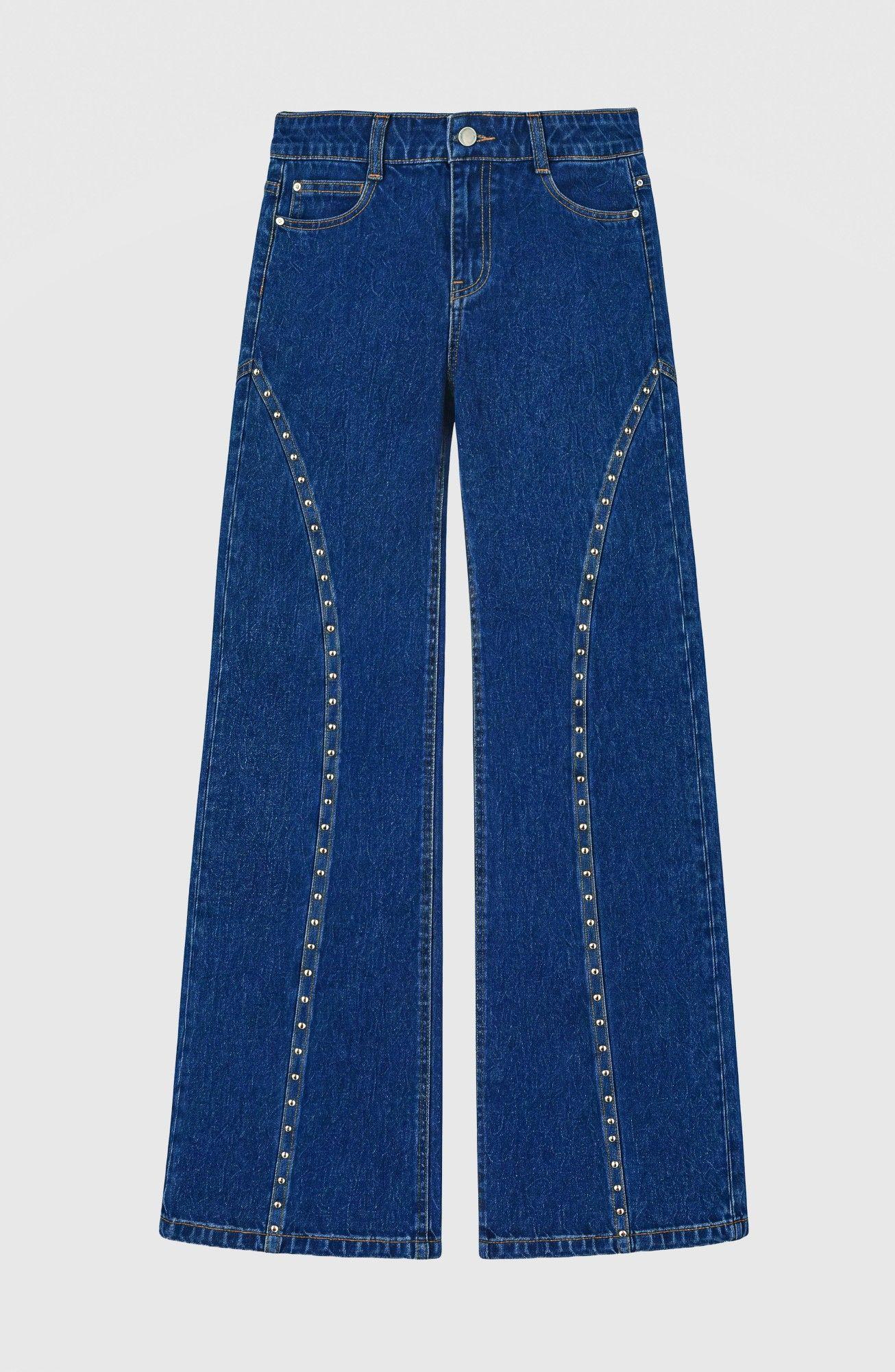 Pantalon Cortes Tachas Azul Mujer Raindoor-4