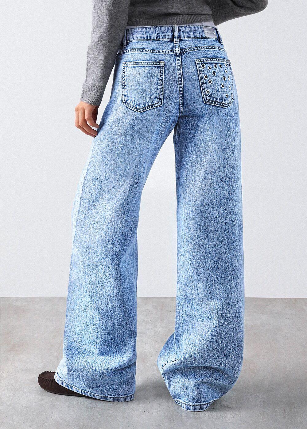 Pantalón pocket ojal Azul Mujer Raindoor-3