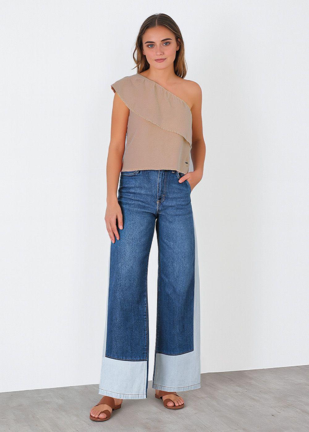 Pantalón Bicolor Franja Blanco Mujer Raindoor-0