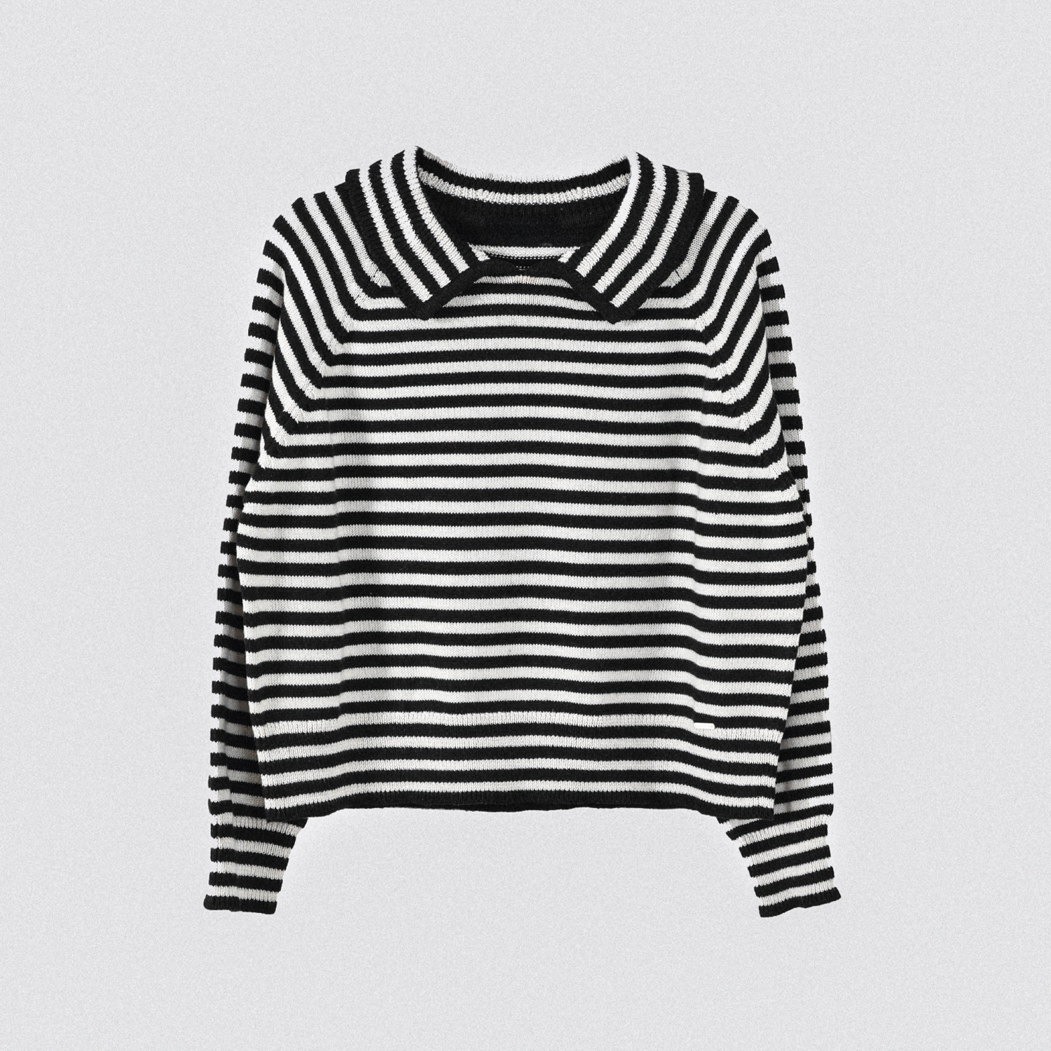 Sweater Polo Rayas Negro Mujer Raindoor-5