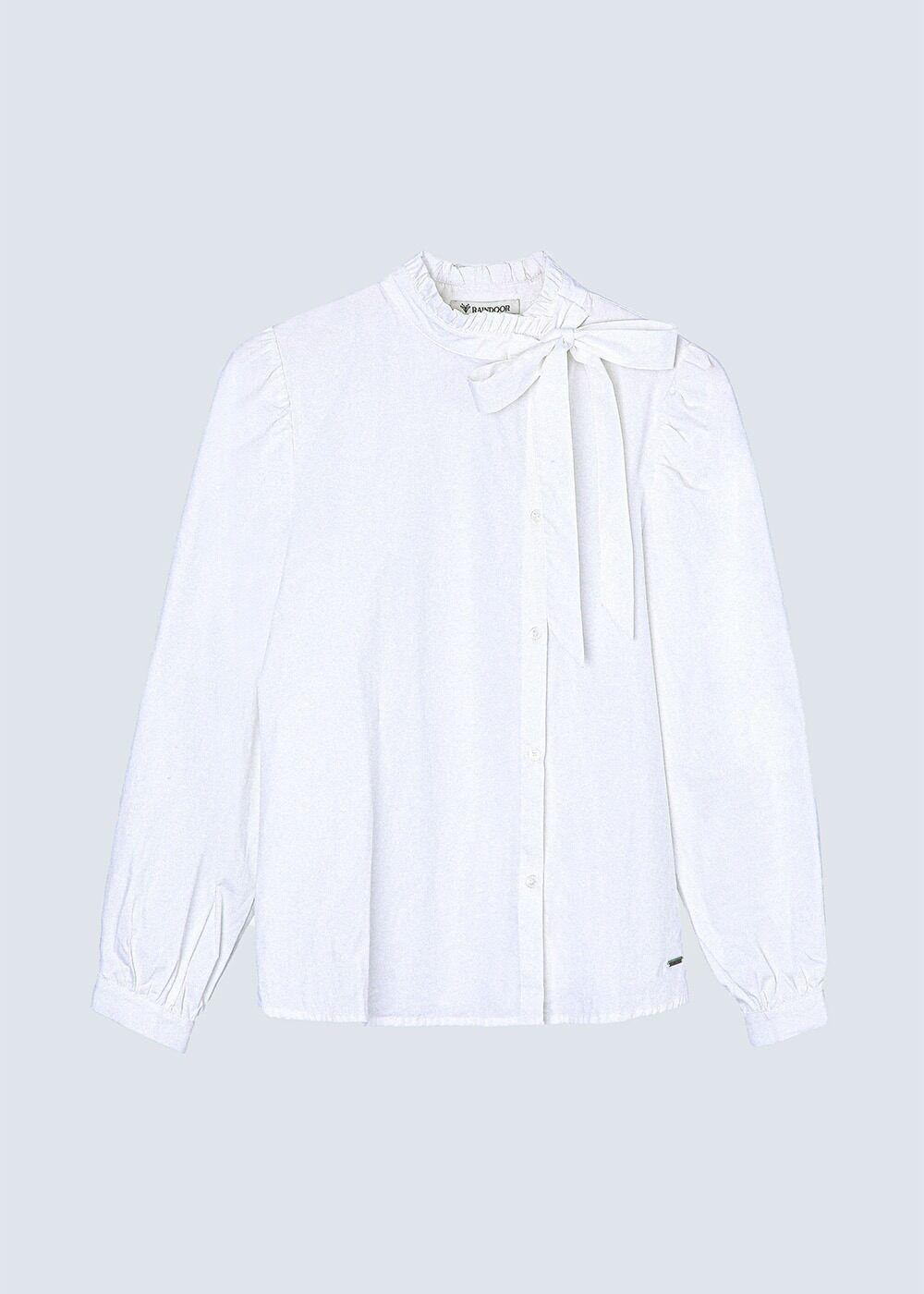 Blusa lazo cuello alto blanco Mujer Raindoor-0