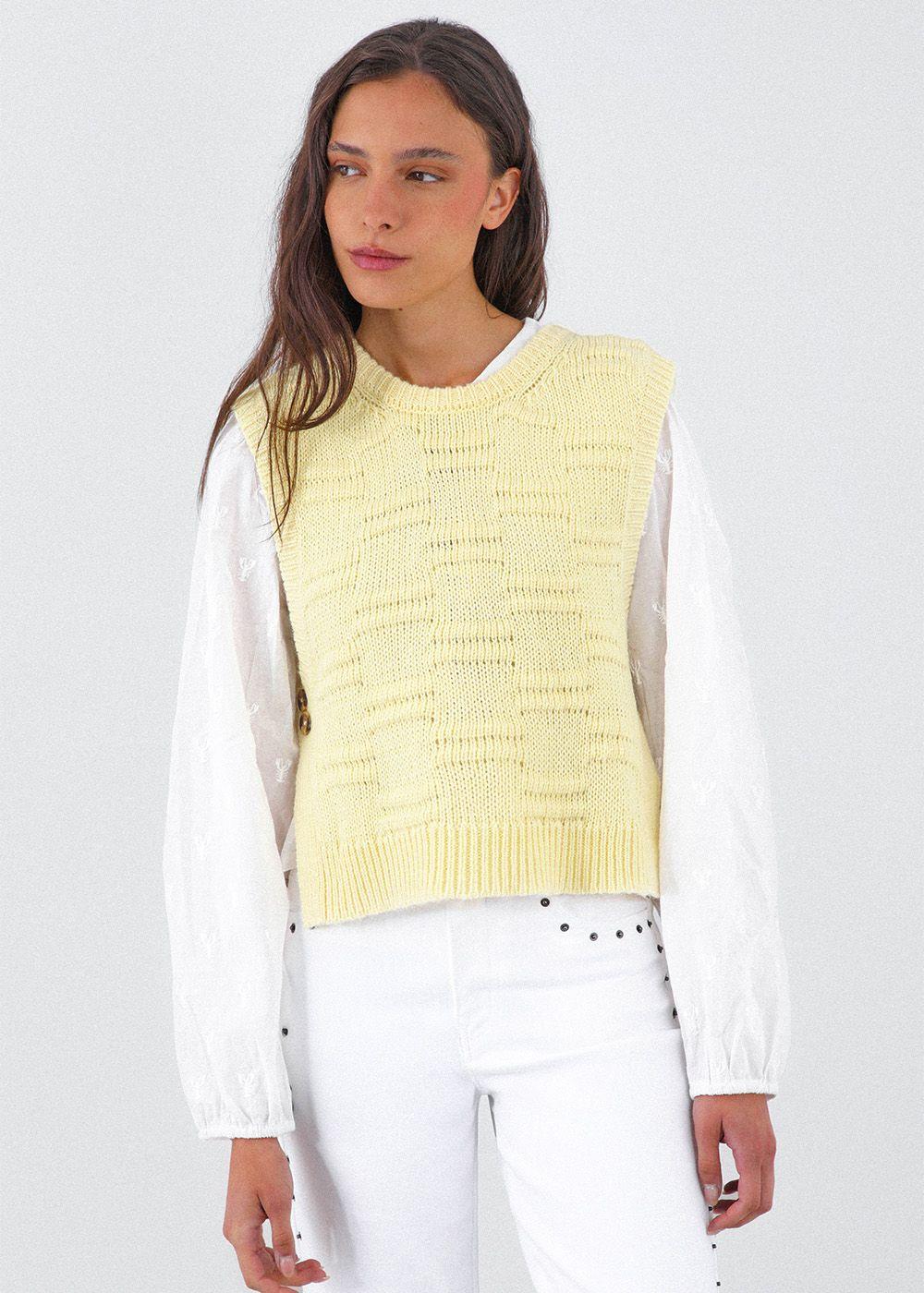 Vest Tejido Amarillo Mujer Raindoor-0