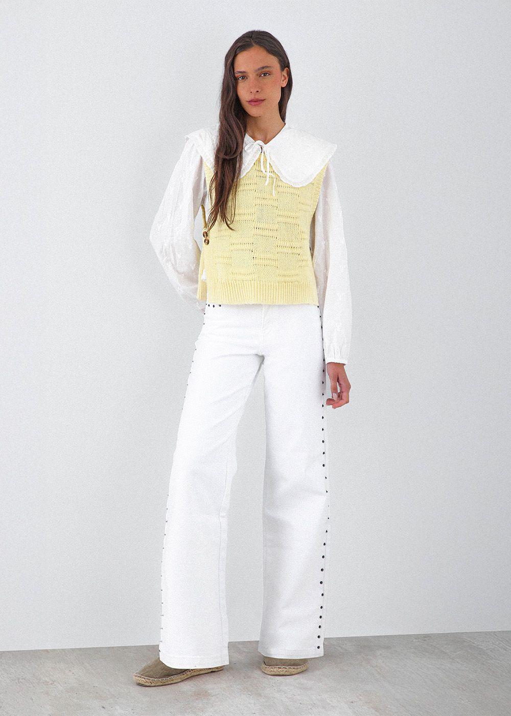 Vest Tejido Amarillo Mujer Raindoor-1