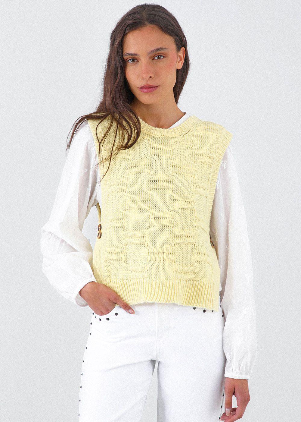 Vest Tejido Amarillo Mujer Raindoor-2