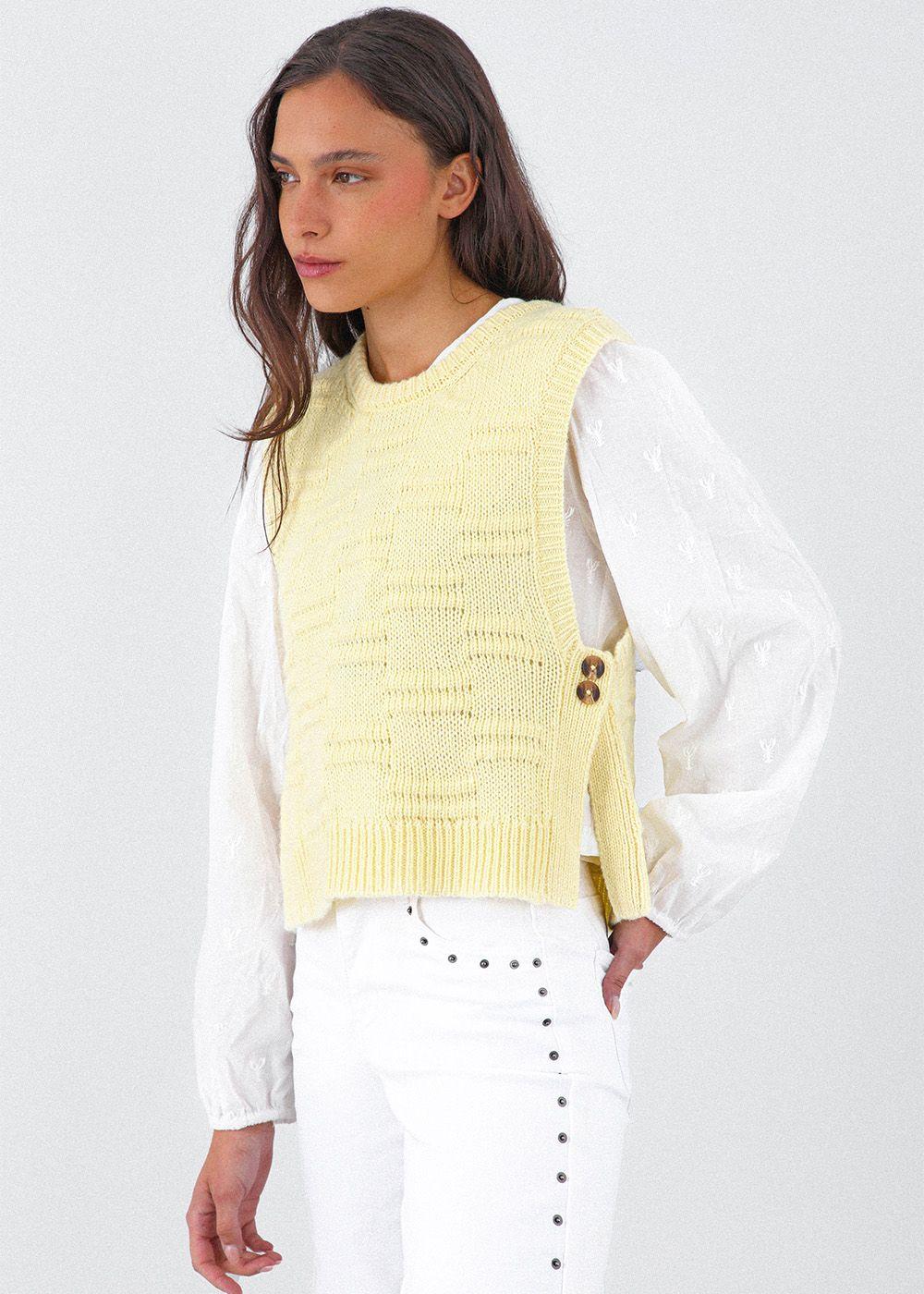 Vest Tejido Amarillo Mujer Raindoor-3