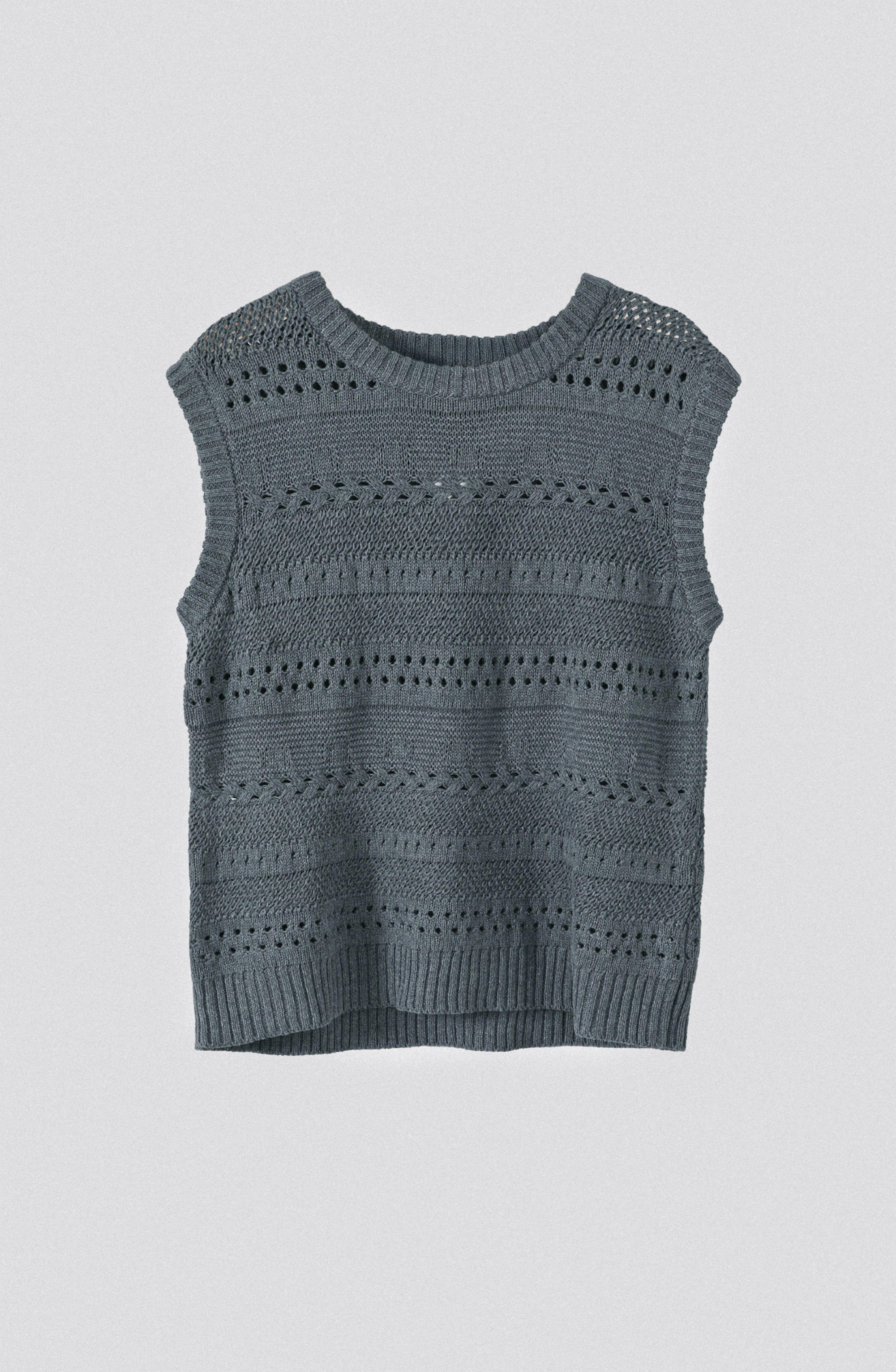 Sweater Vest Trenzado Gris Mujer Raindoor-4