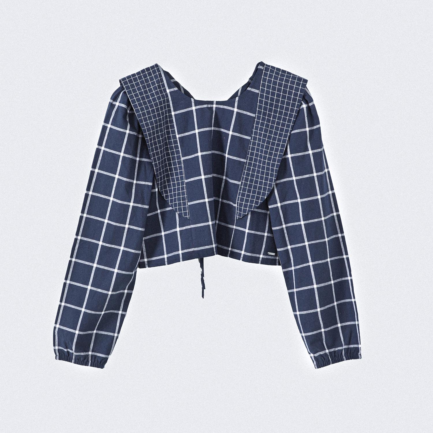 Blusa Cuadros Vuelos Azul Mujer Raindoor-4