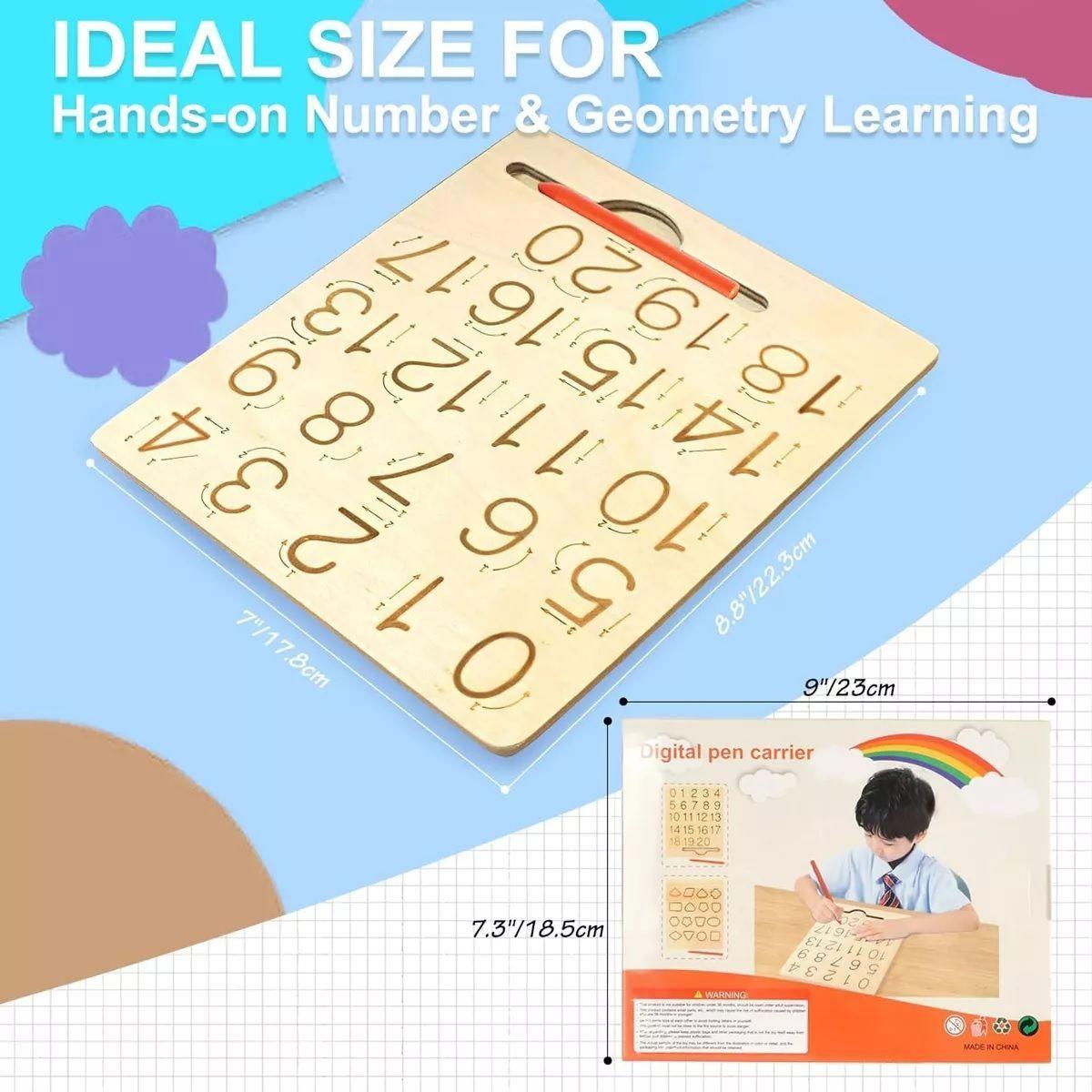 Madera Para Practicar Números Y Formas, Números y Ortografía-5