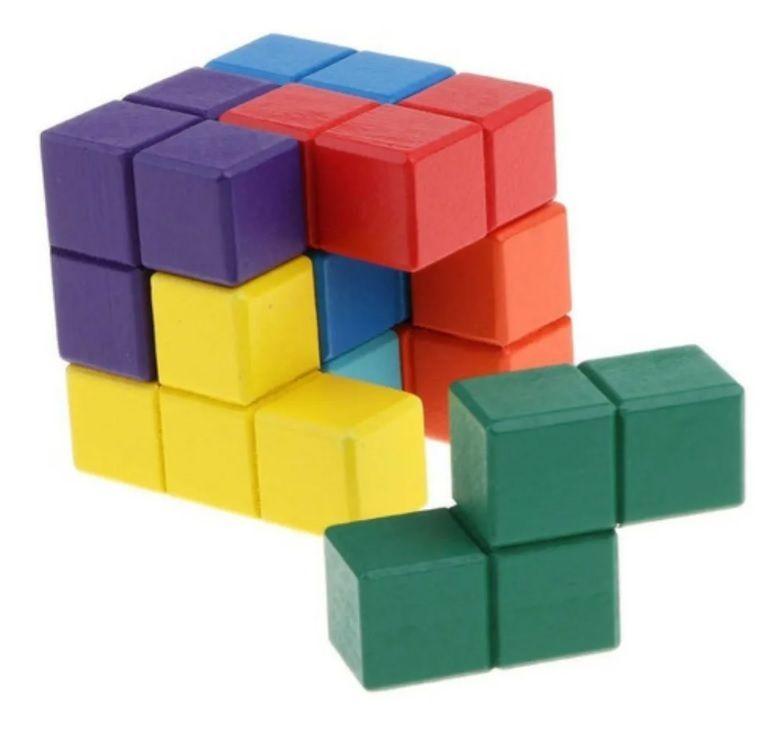 Cubo De Madera Rubik, Tetris 7 Piezas, Juego De Ingenio-0