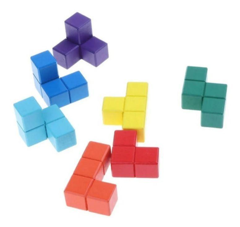 Cubo De Madera Rubik, Tetris 7 Piezas, Juego De Ingenio-2