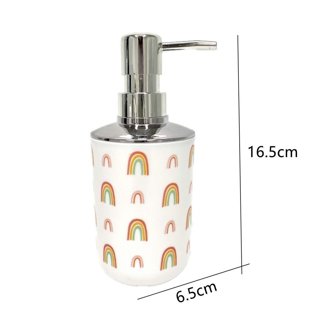 Dispensador De Jabon Plastico Niños Set Baño Arco Iris-2