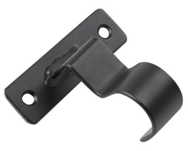 Soporte Cortina Simples Metal Negro Barra Techo 1 2 Unid-1