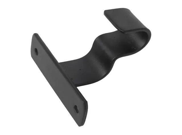 Soporte Cortina Simples Metal Negro Barra Techo 1 2 Unid-2