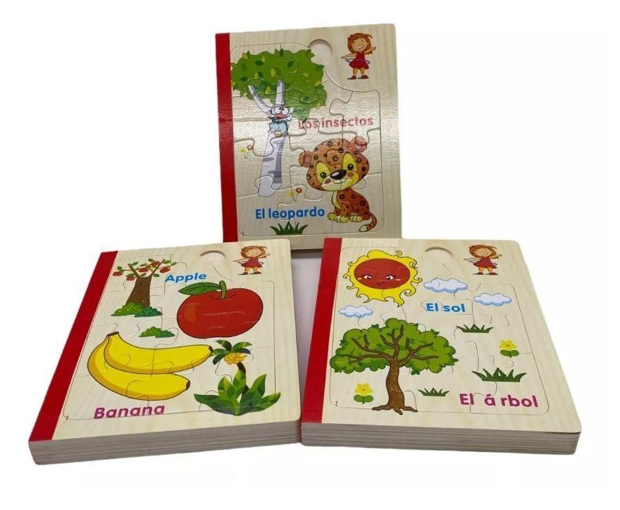 Juguete Didáctico Libro Madera Rompecabezas-0