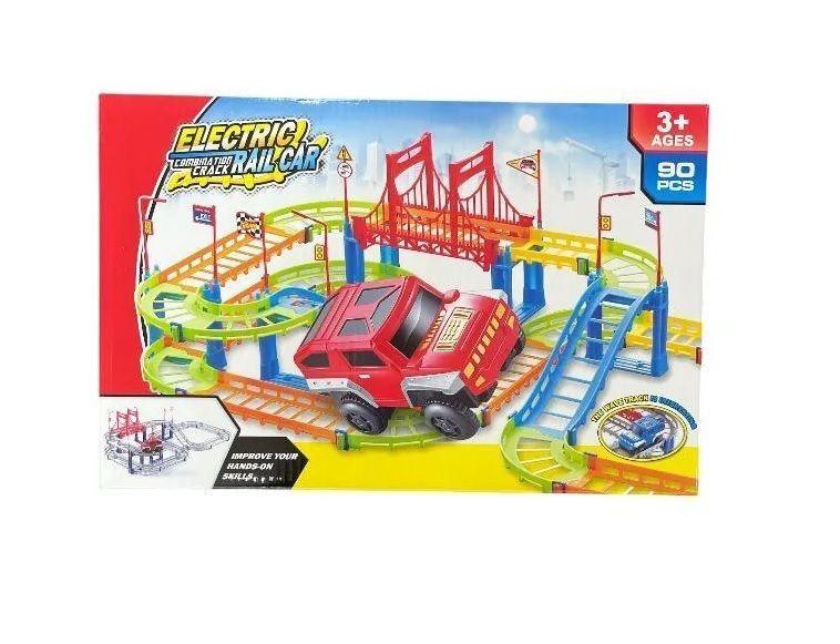 Autopista Mágica Armable Juguete Niños 90 Piezas + Auto Color Unico-3
