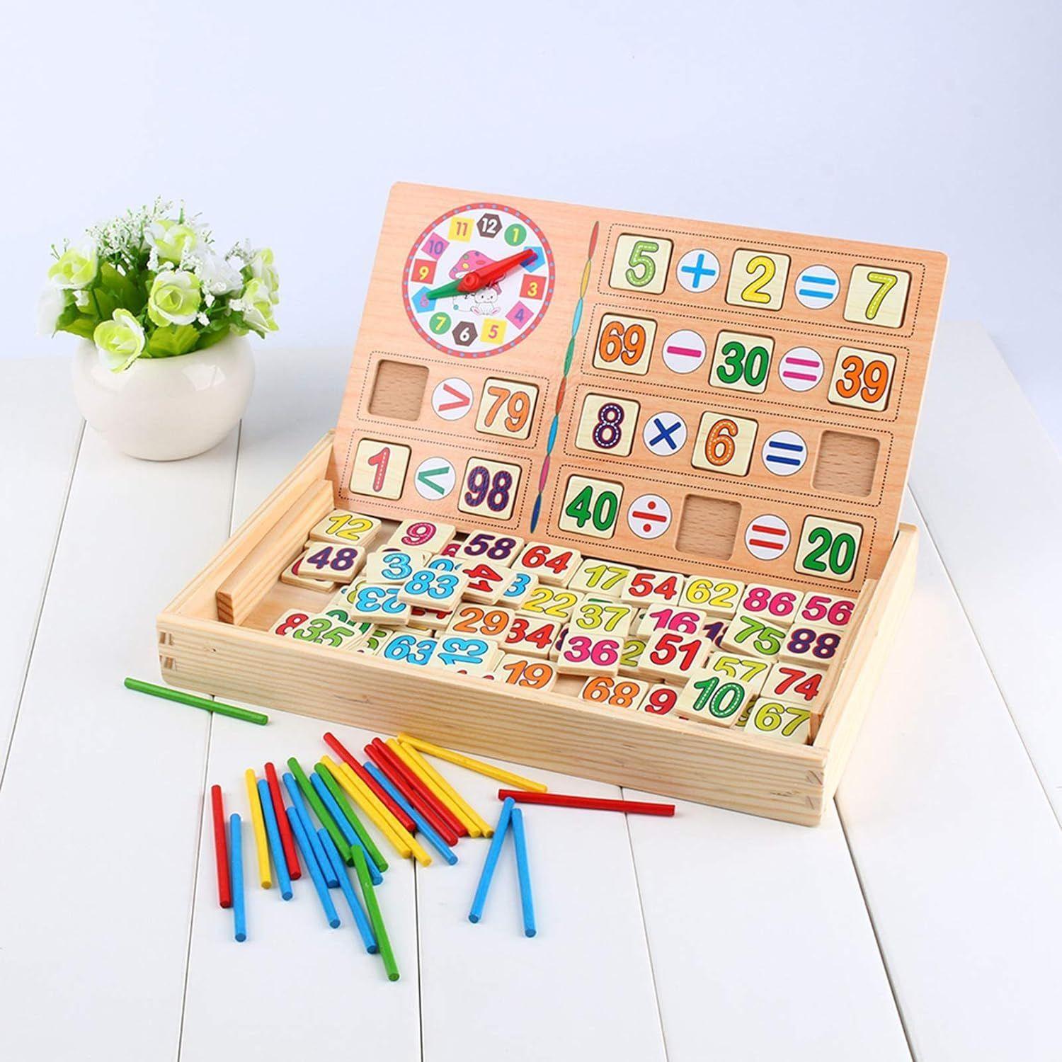 Juguete Matematico Montessori Suma Resta Reloj + Pizarra-4