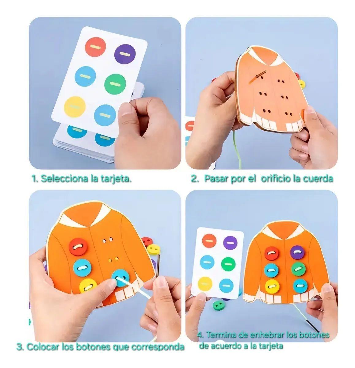 Juego De Motricidad Enhebrar Botones Montessori 4 Su teres-2